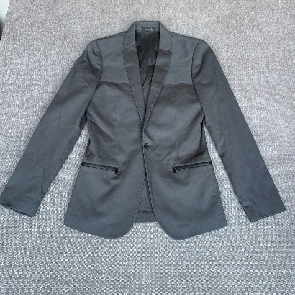 Calvin Klein Blazer Jacket Mens Medium Gray Lined Professional Office Attire